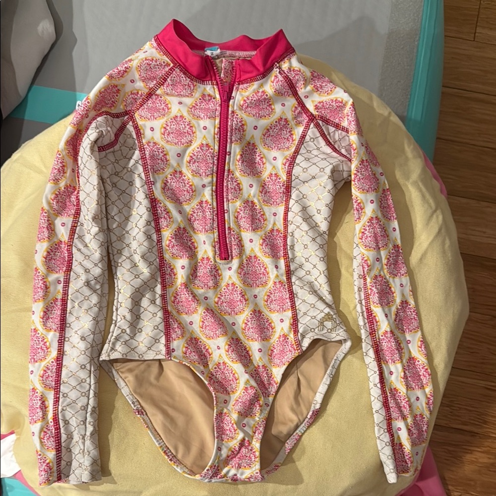 Kids Swim Rash Guard - Pink and Yellow